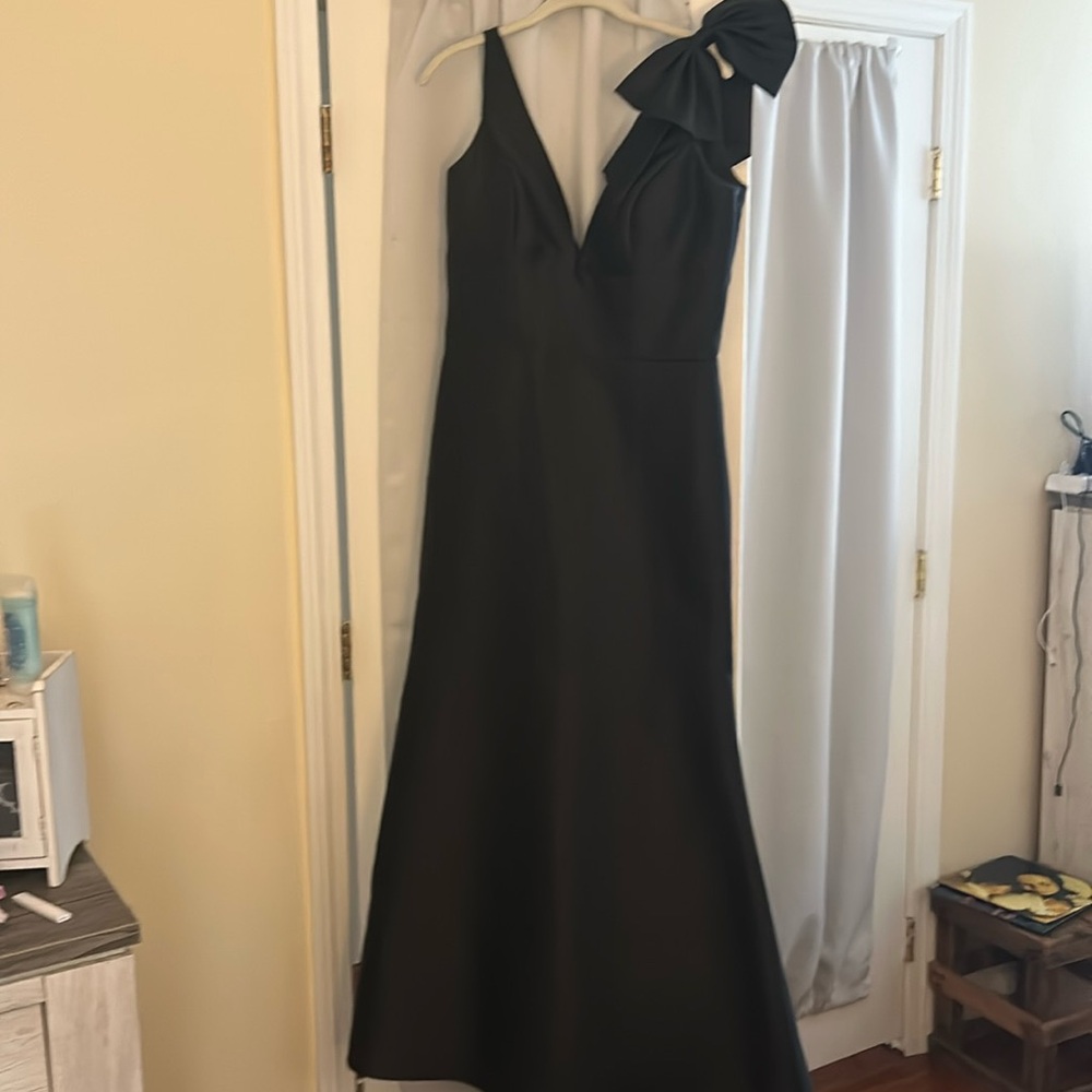 Lazar black satin formal dress